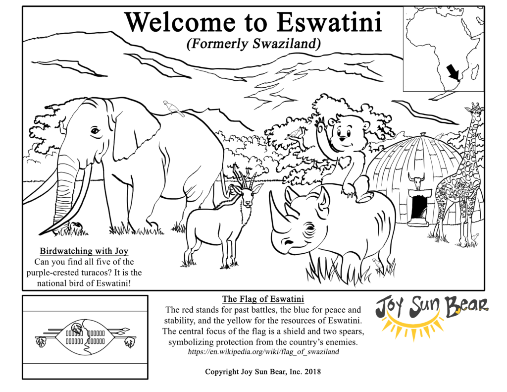 Eswatini coloring page